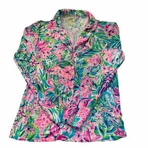 Lilly Pulitzer Pajama Woven Top Multicolor Lilly's House Size Small